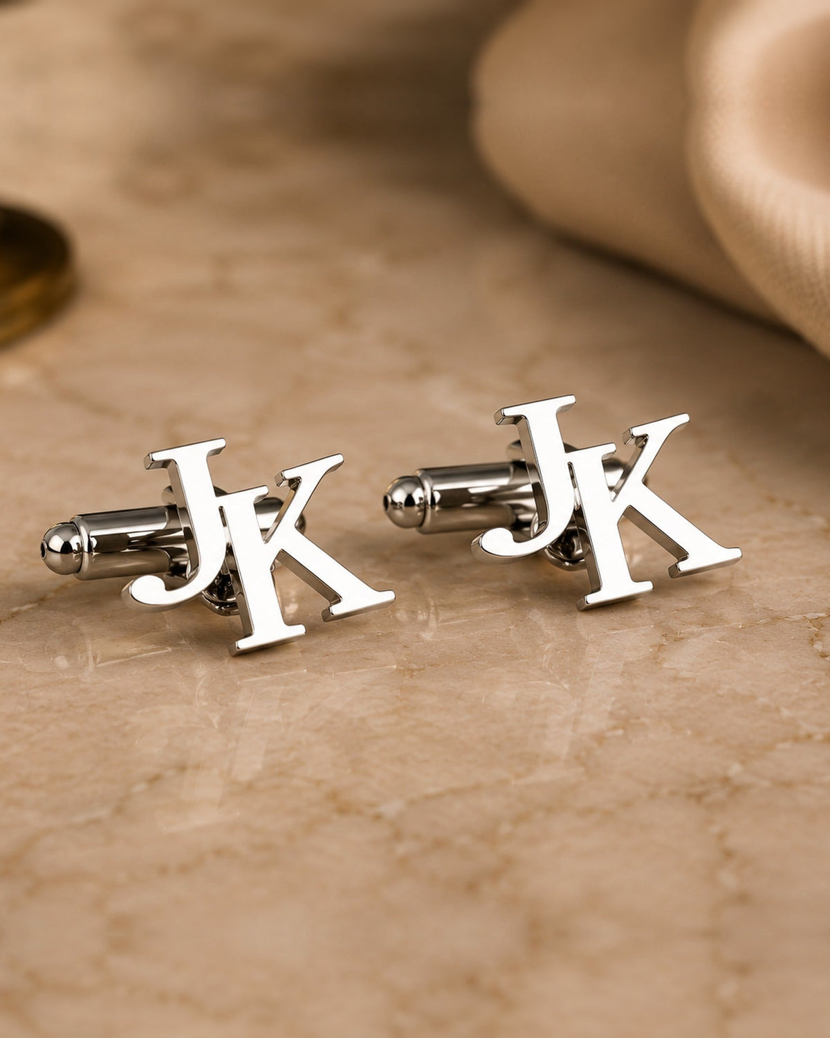 Custom Initial Monogram Cufflinks | Personalized Two Letter Gift for Men