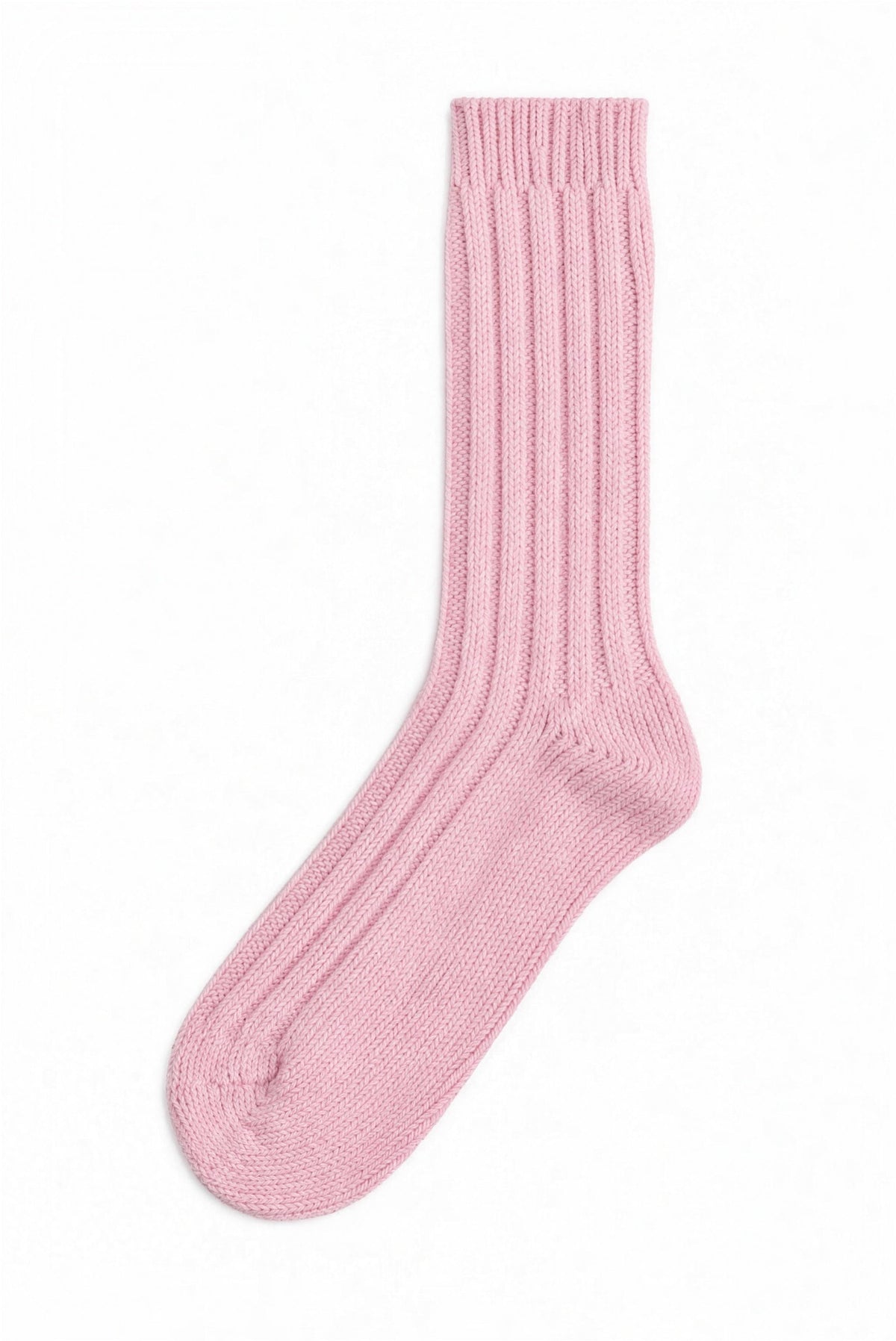 Powder Pink women's wool socks, blank — no embroidery