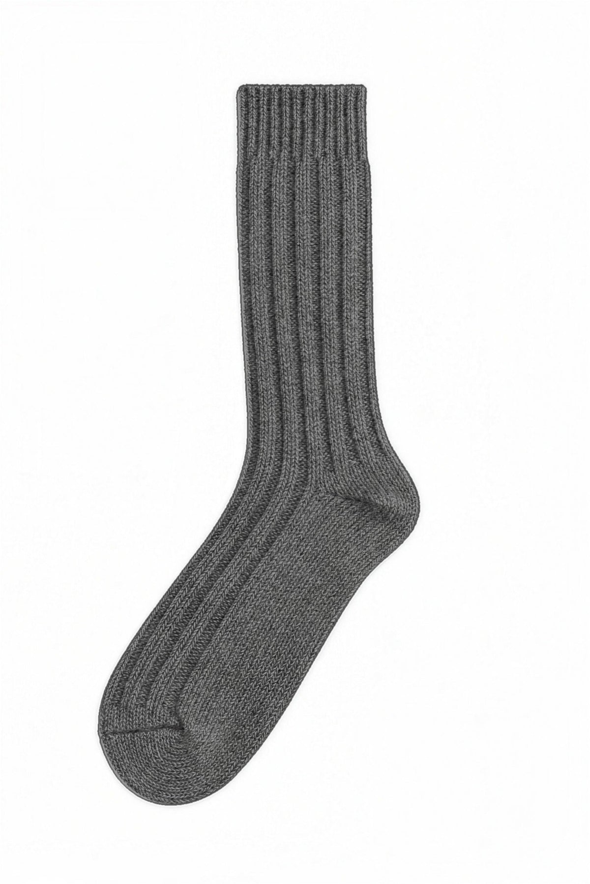 Charcoal men's wool socks, blank — no embroidery