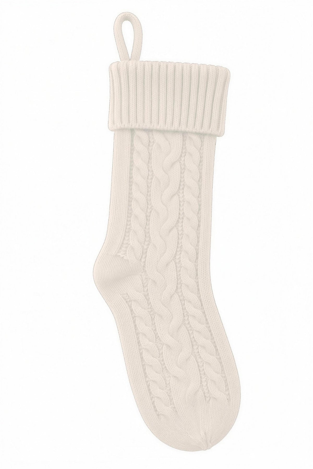 Off White Christmas stockings, blank — no embroidery