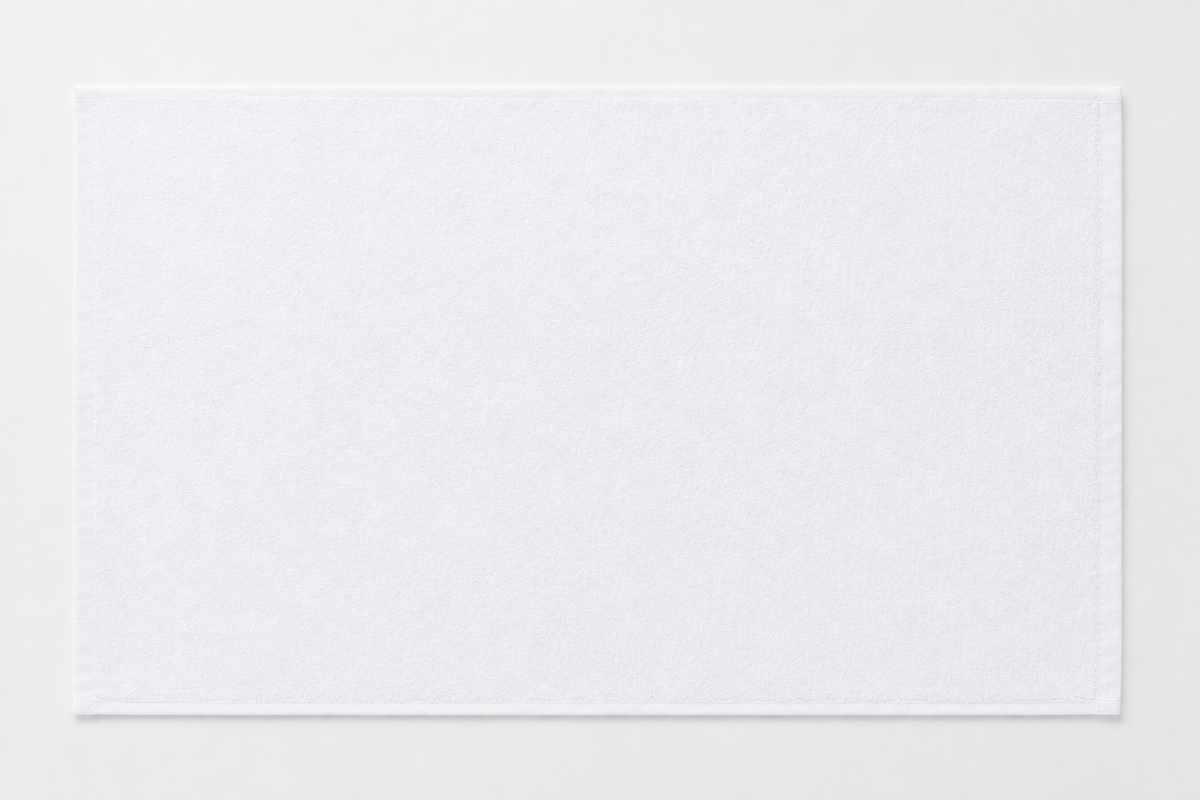 White bamboo hand towel, blank