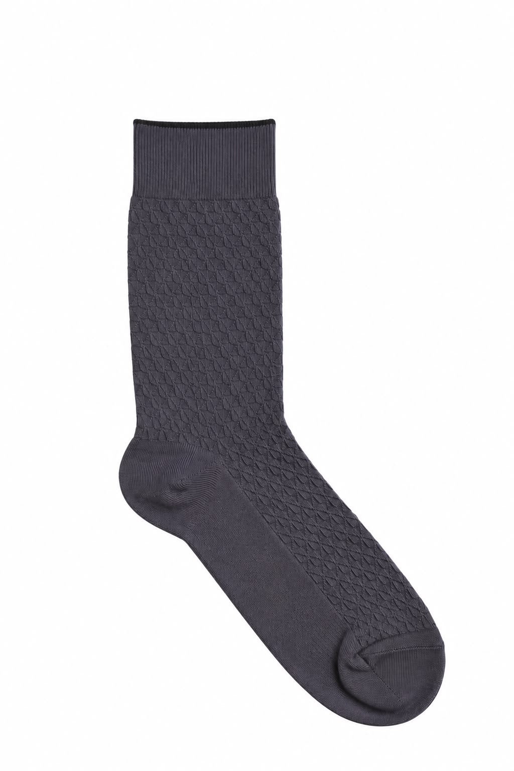 Charcoal monogram dress socks, blank — no embroidery
