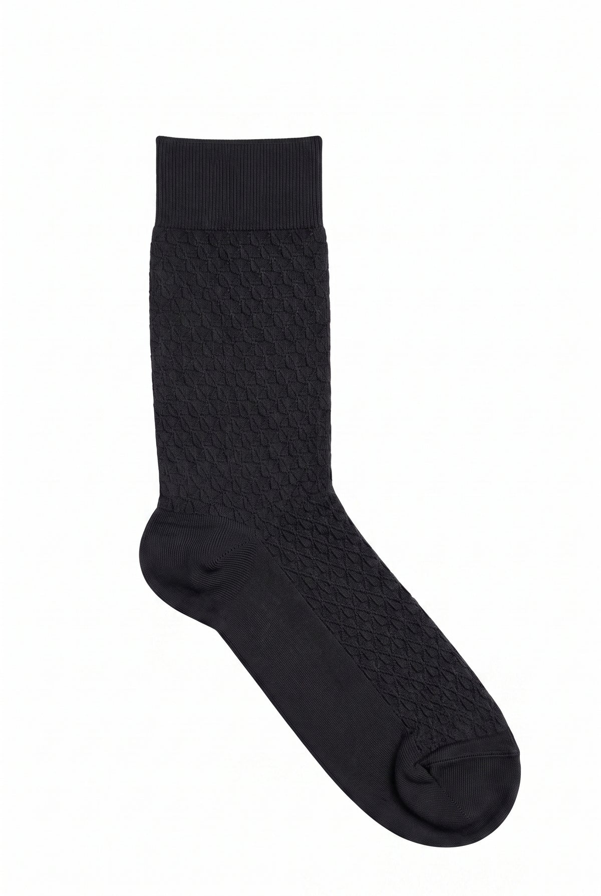 Black monogram dress socks, blank — no embroidery