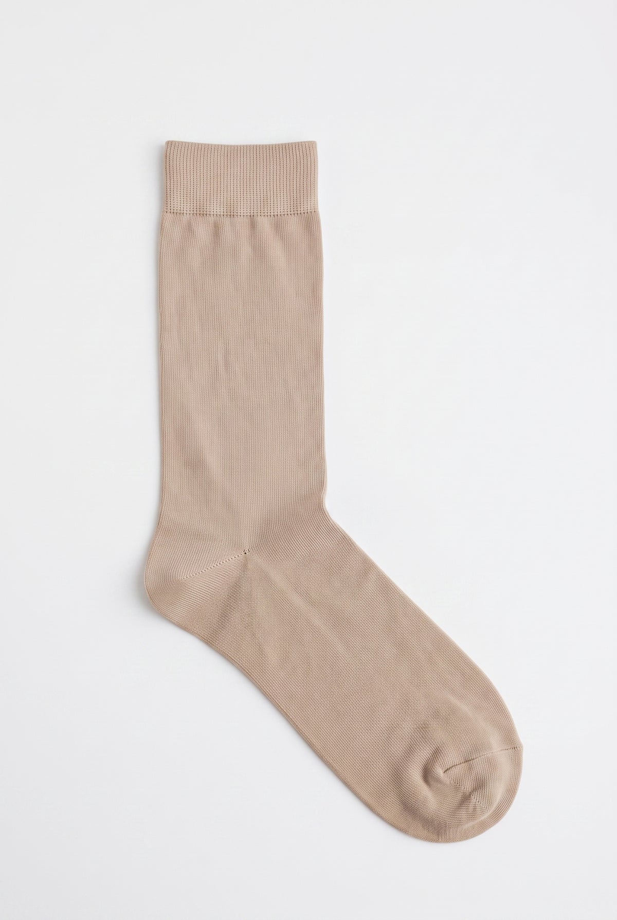 Camel personalized embroidered plain dress socks, flat product shot — made to order