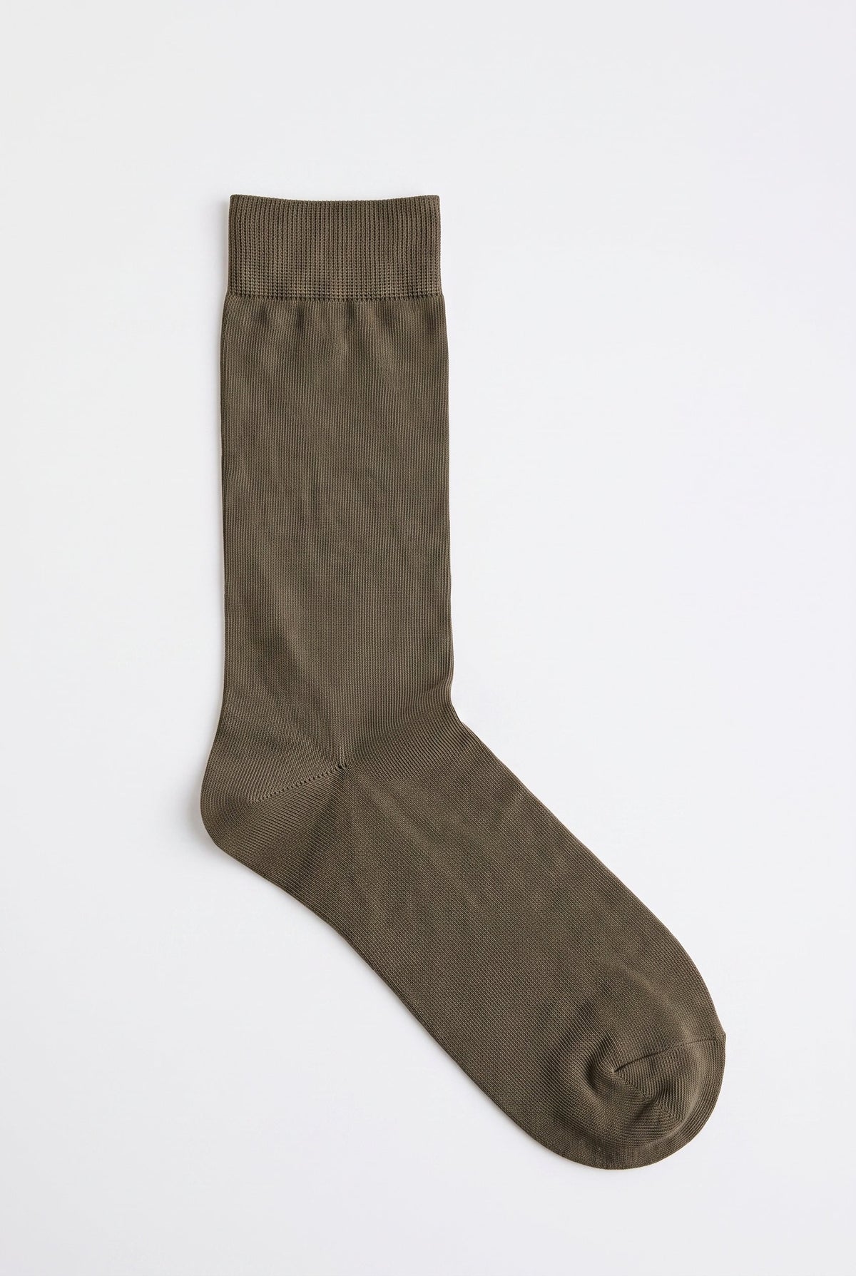 Khaki personalized embroidered plain dress socks, flat product shot — made to order