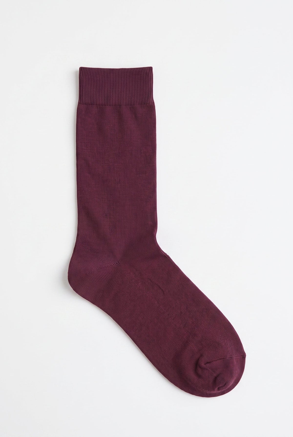 Burgundy personalized embroidered plain dress socks, flat product shot — made to order