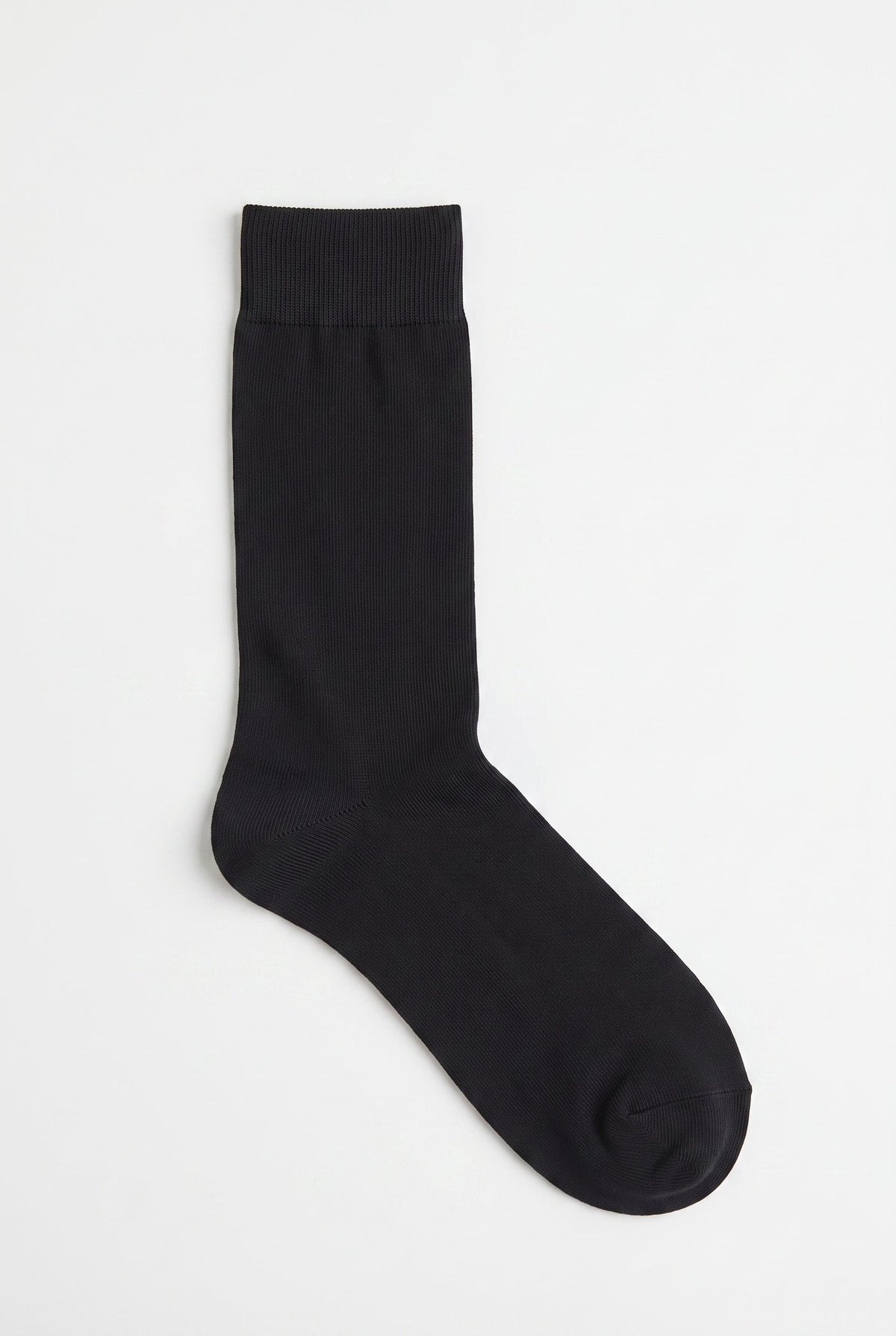 Black personalized embroidered plain dress socks, flat product shot — made to order