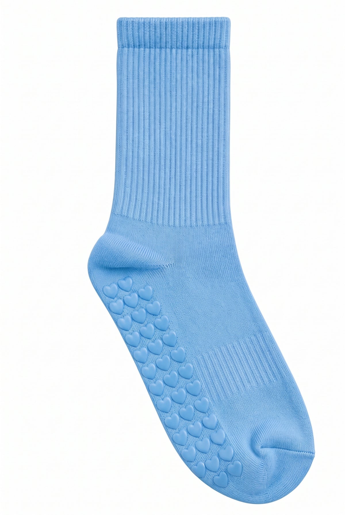 Blue pilates grip socks, blank — no embroidery