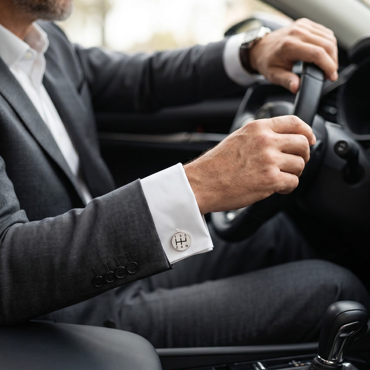 Gear Shift Cufflinks | Personalized Engraved Manual Transmission Car Lover Gift