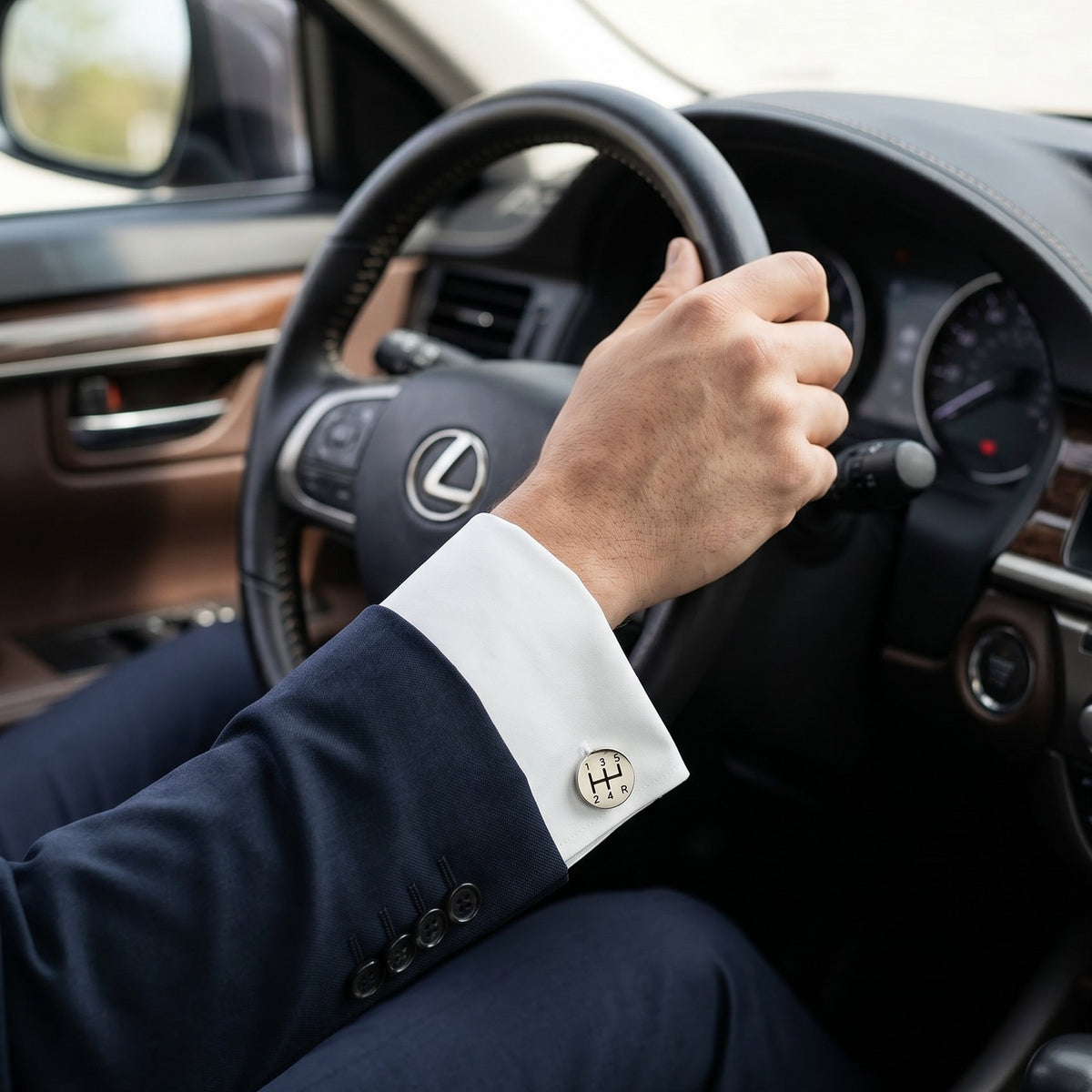 Gear Shift Cufflinks | Personalized Engraved Manual Transmission Car Lover Gift