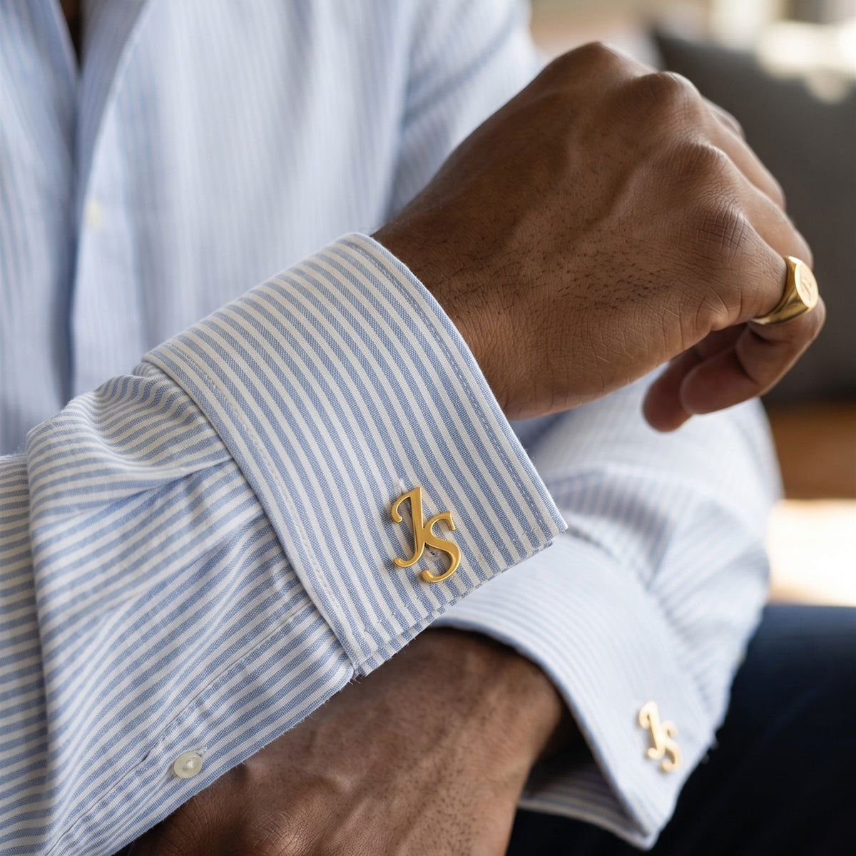 Personalized Monogram Cufflinks | Custom Script Initial Groom Wedding Gift
