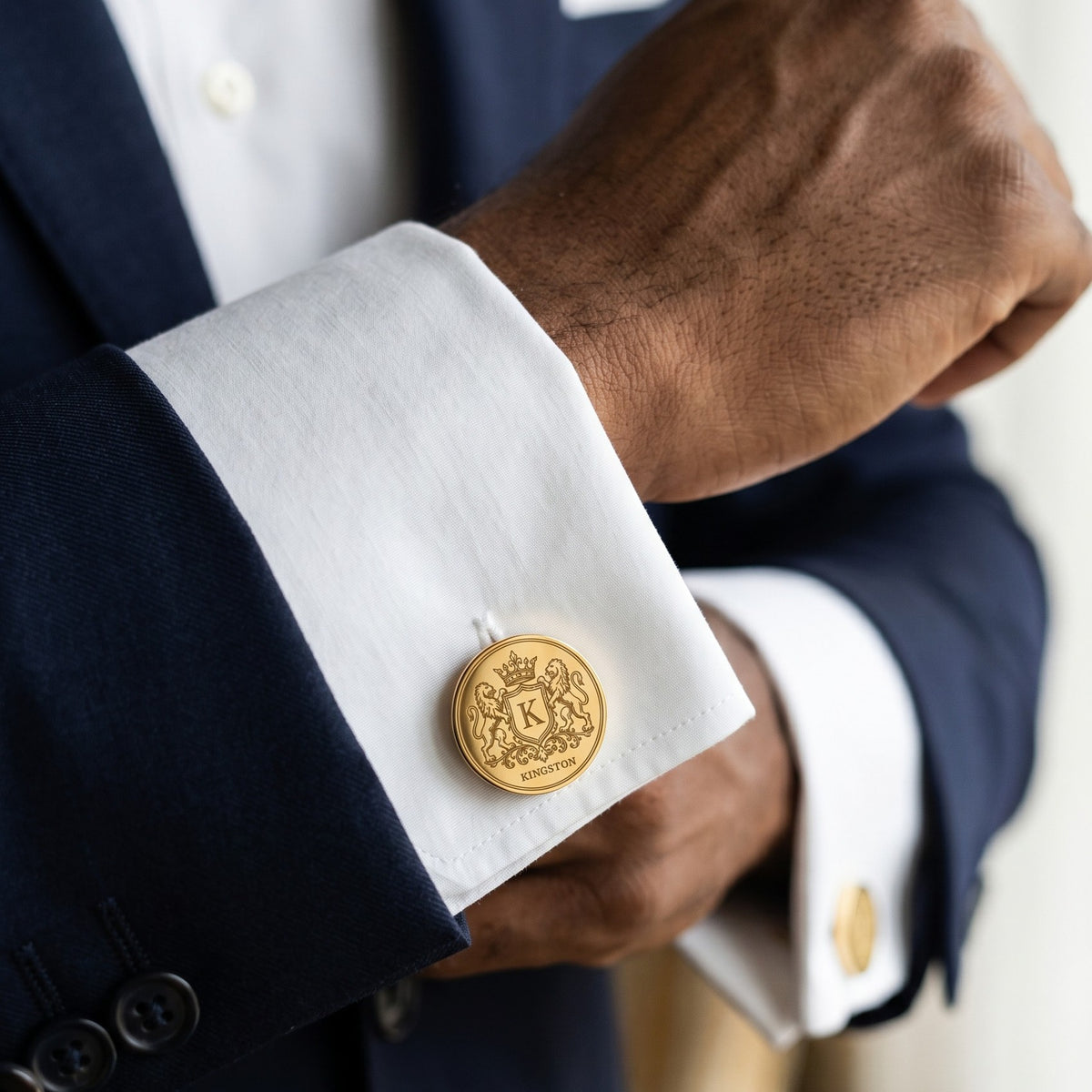 Personalized Family Crest Cufflinks | Engraved Monogram & Surname Gift