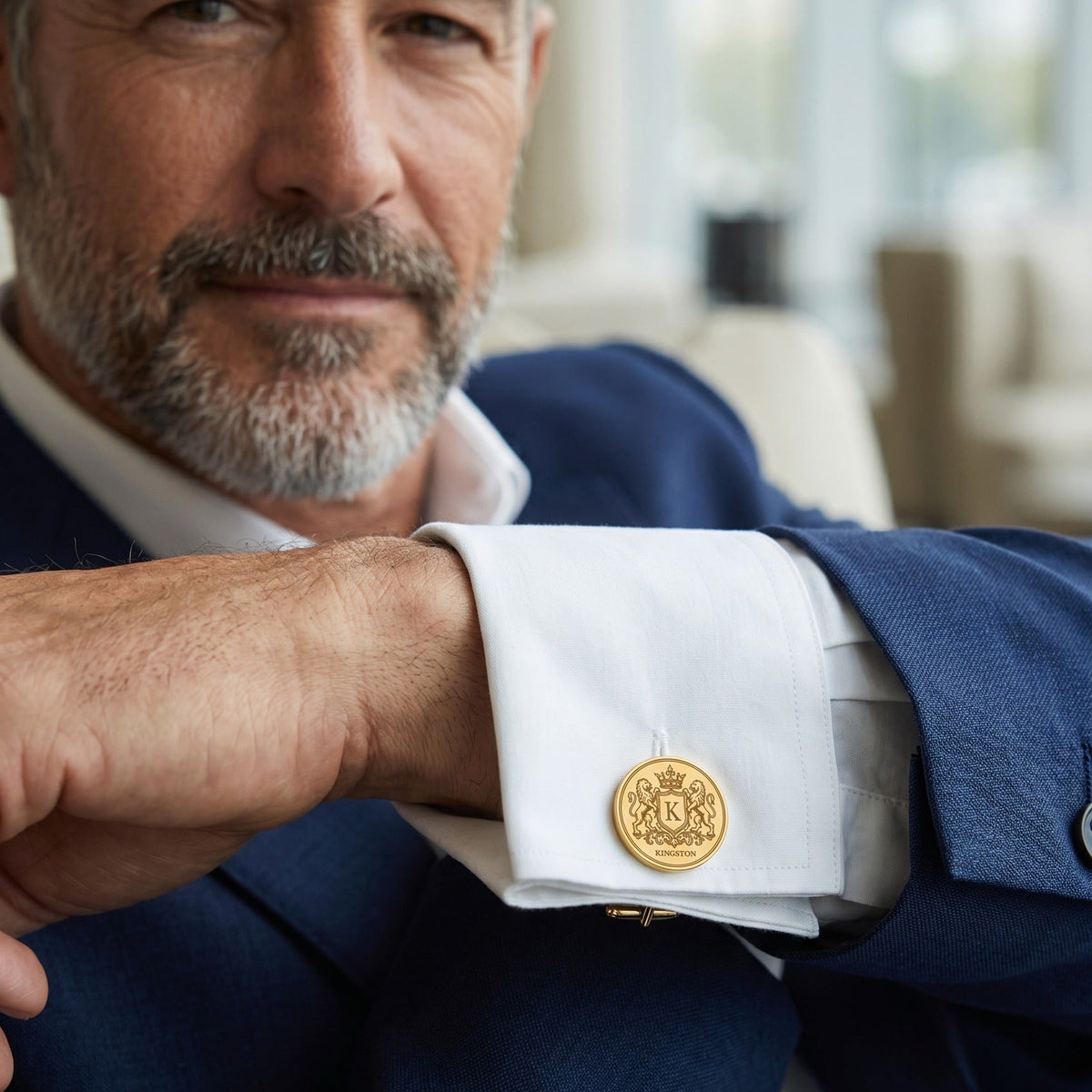 Personalized Family Crest Cufflinks | Engraved Monogram & Surname Gift
