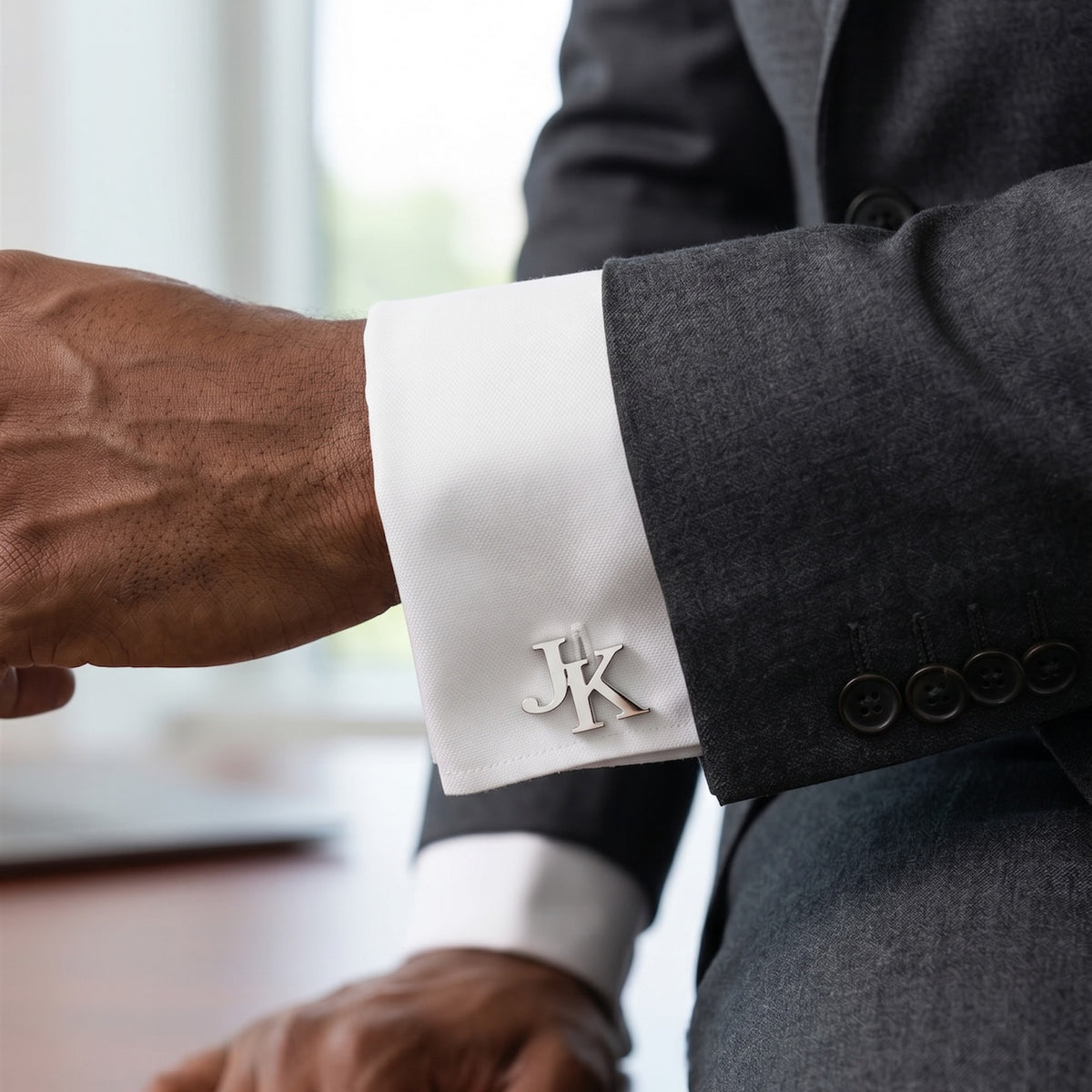 Custom Initial Monogram Cufflinks | Personalized Two Letter Gift for Men