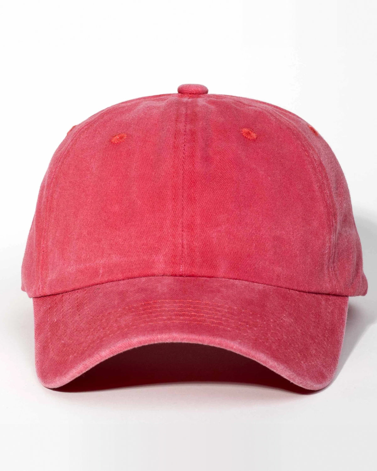 Coral Red dad hat, blank — no embroidery