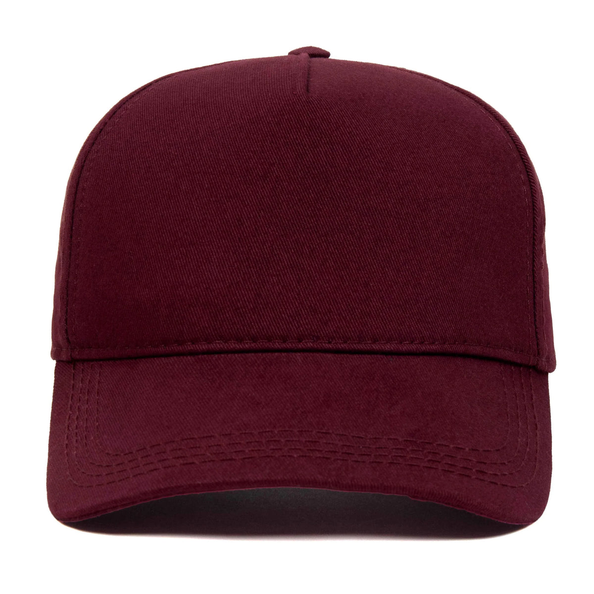 Burgundy baseball cap, blank — no embroidery