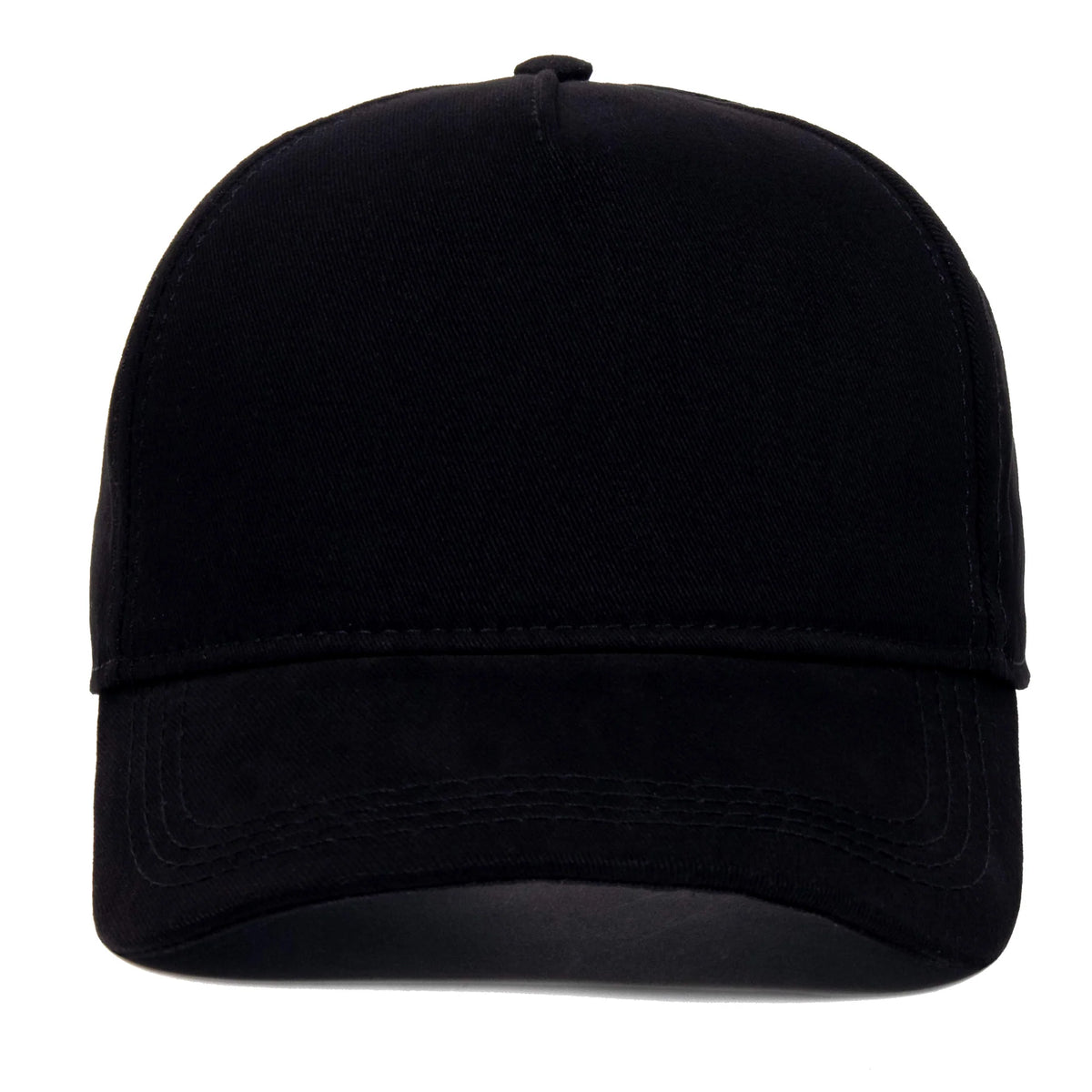 Black baseball cap, blank — no embroidery