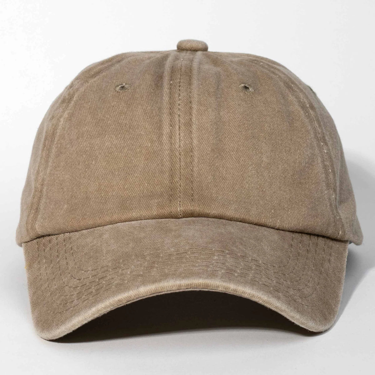 Khaki dad hat, blank — no embroidery