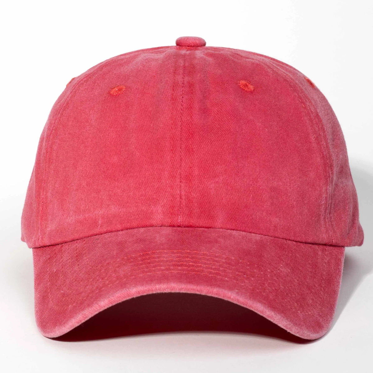 Coral Red dad hat, blank — no embroidery