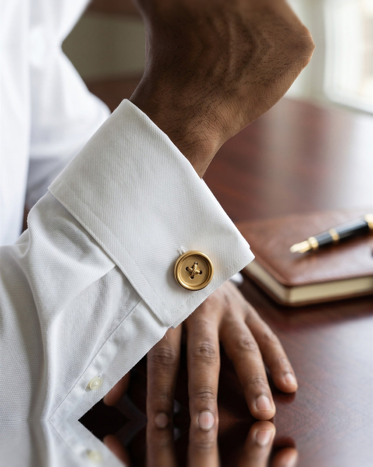 Sewing Button Cufflinks | Personalized Engraved Tailor Gift for Him