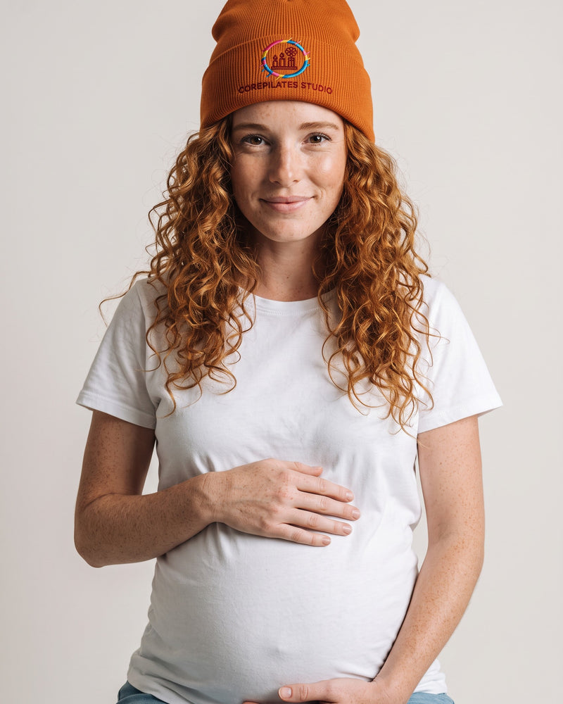 Orange Beanie | Custom Embroidered Cuffed Knit Hat with Your Name or Logo