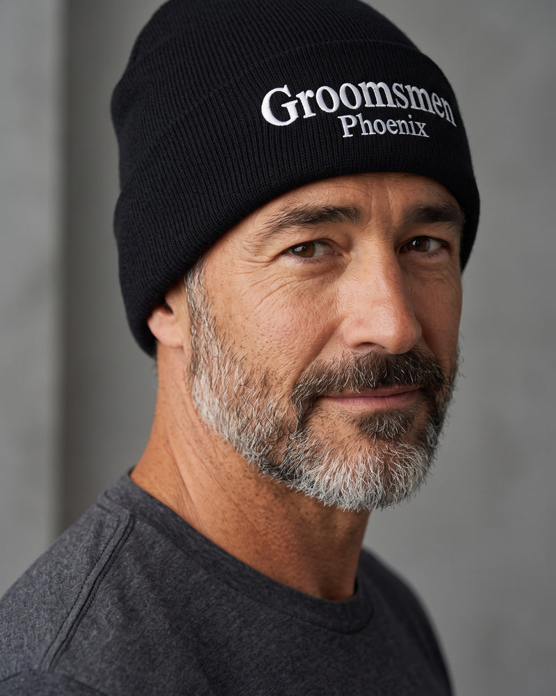Black Beanie | Custom Embroidered Cuffed Knit Hat with Your Name or Logo