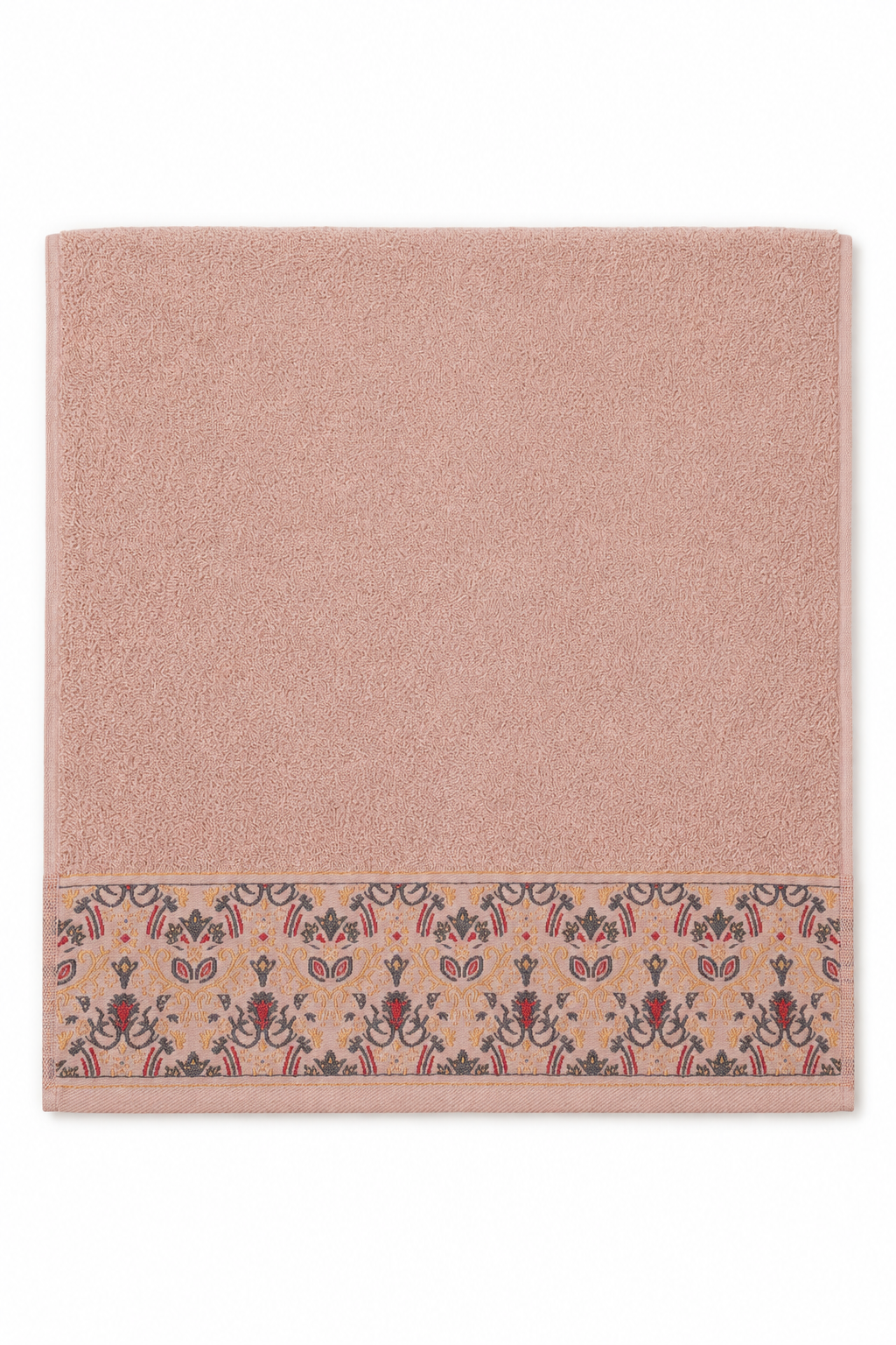 Plain blush pink patterned hair towel, no embroidery