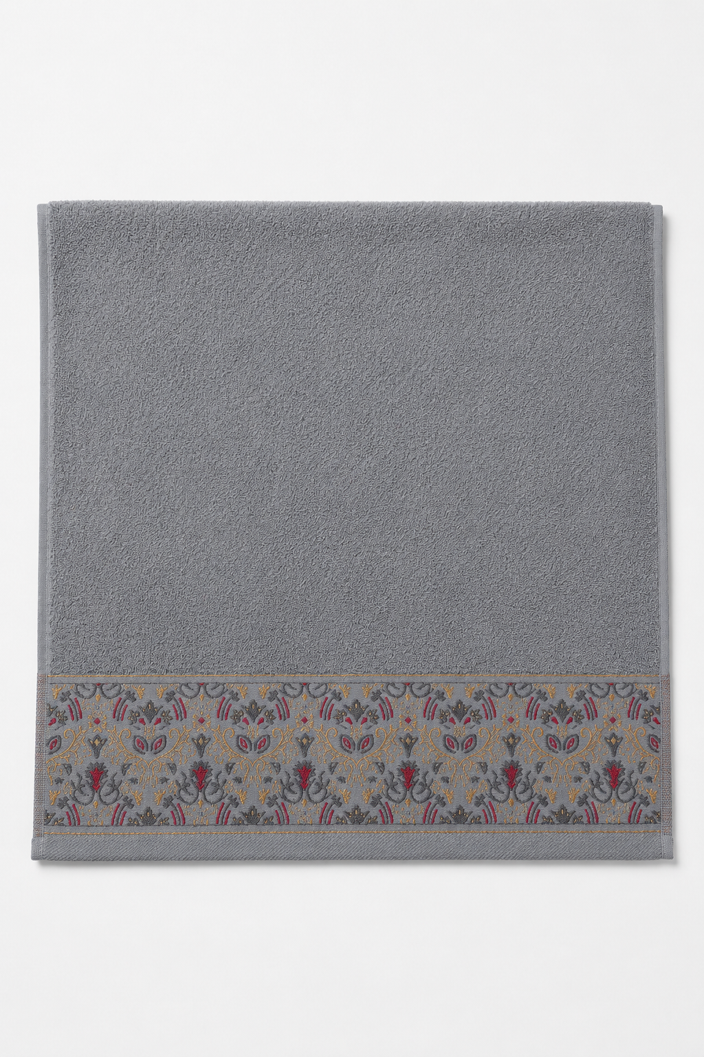 Light Gray patterned hair towel, blank