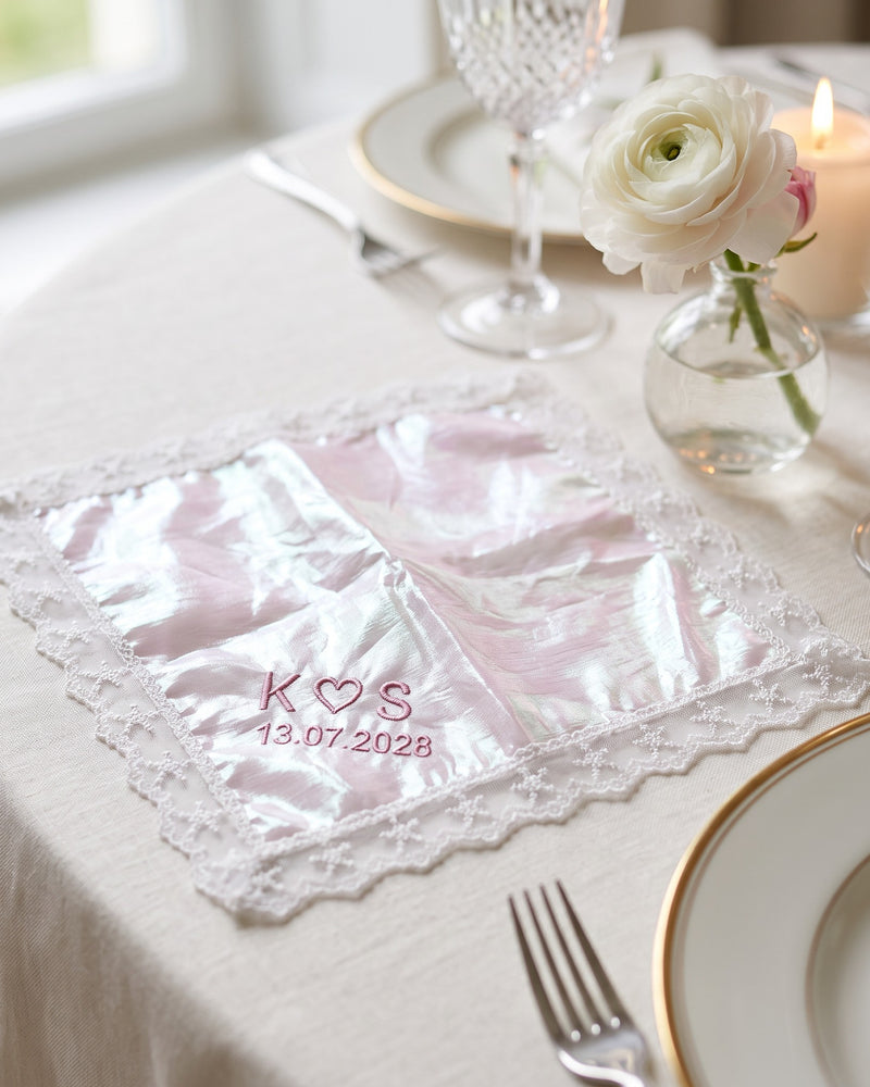 Wholesale K ♥ S Wedding Handkerchief, Rainbow Organza | Bulk Personalized Handkerchiefs, 15+ Pieces