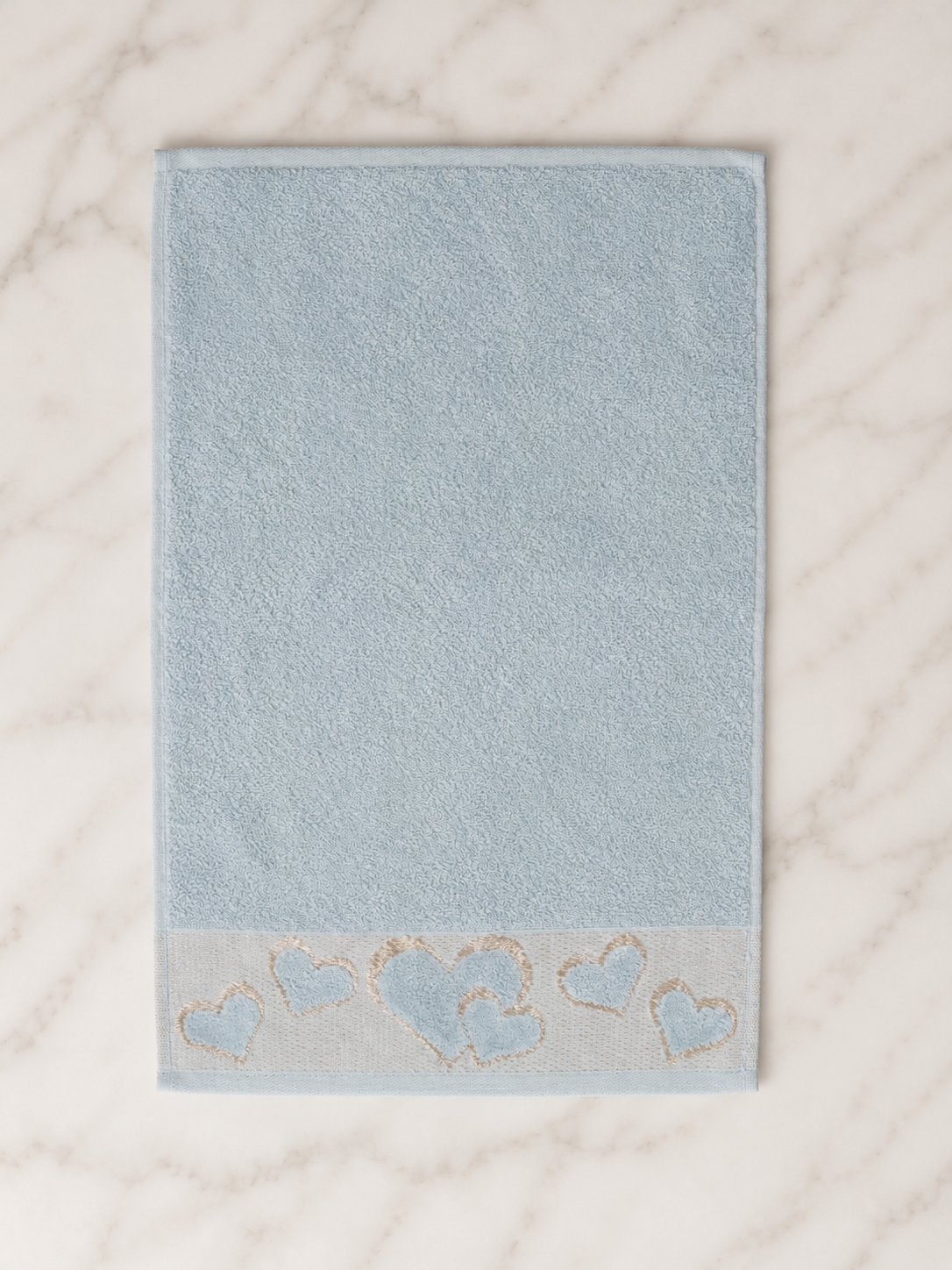 Baby Blue heart hand towel, blank
