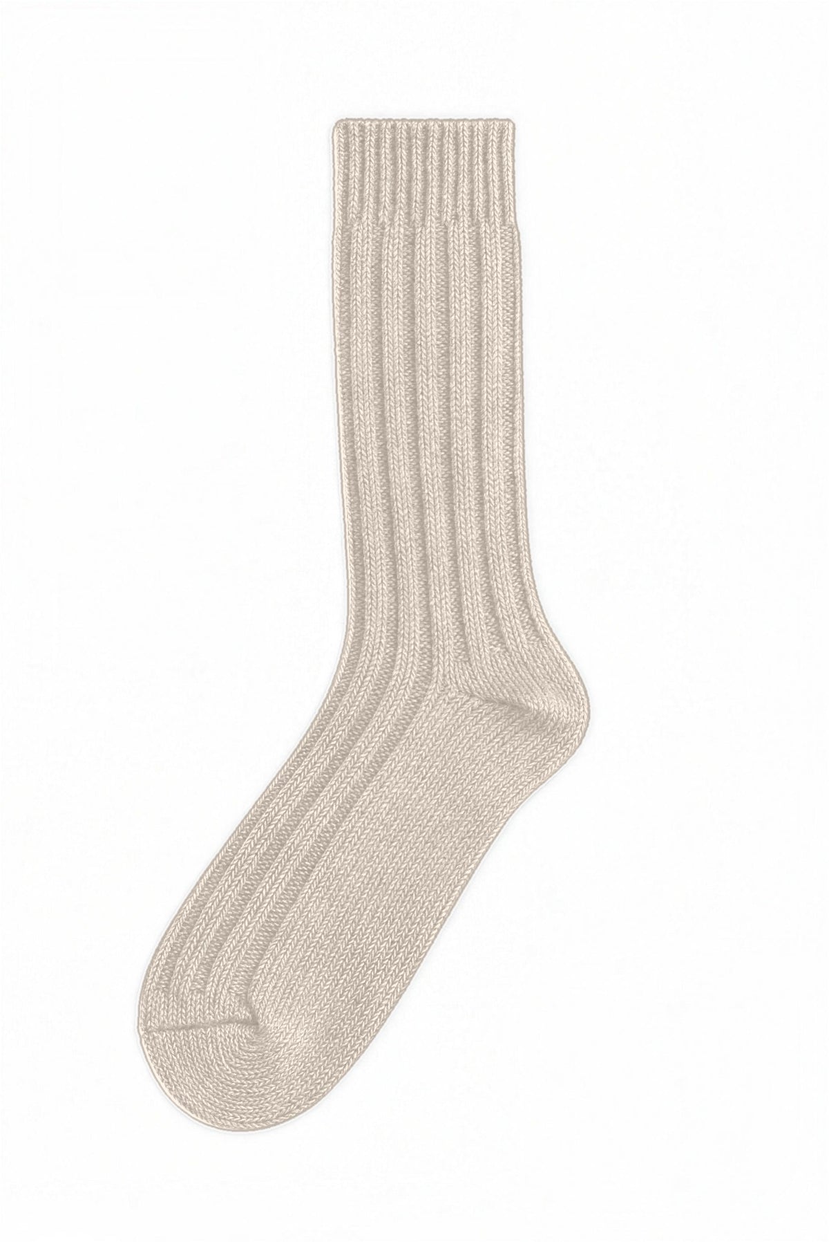 Beige men's wool socks, blank — no embroidery