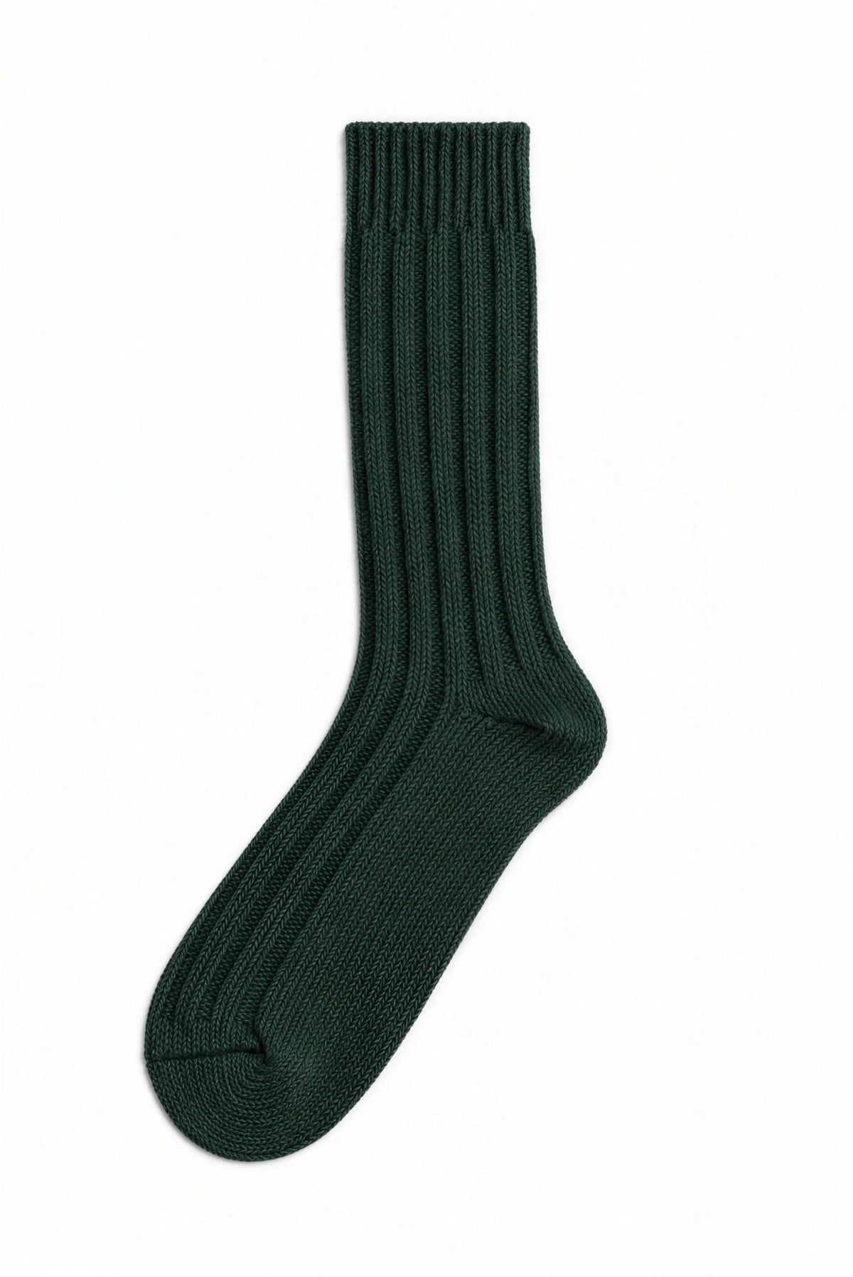 Green men's wool socks, blank — no embroidery