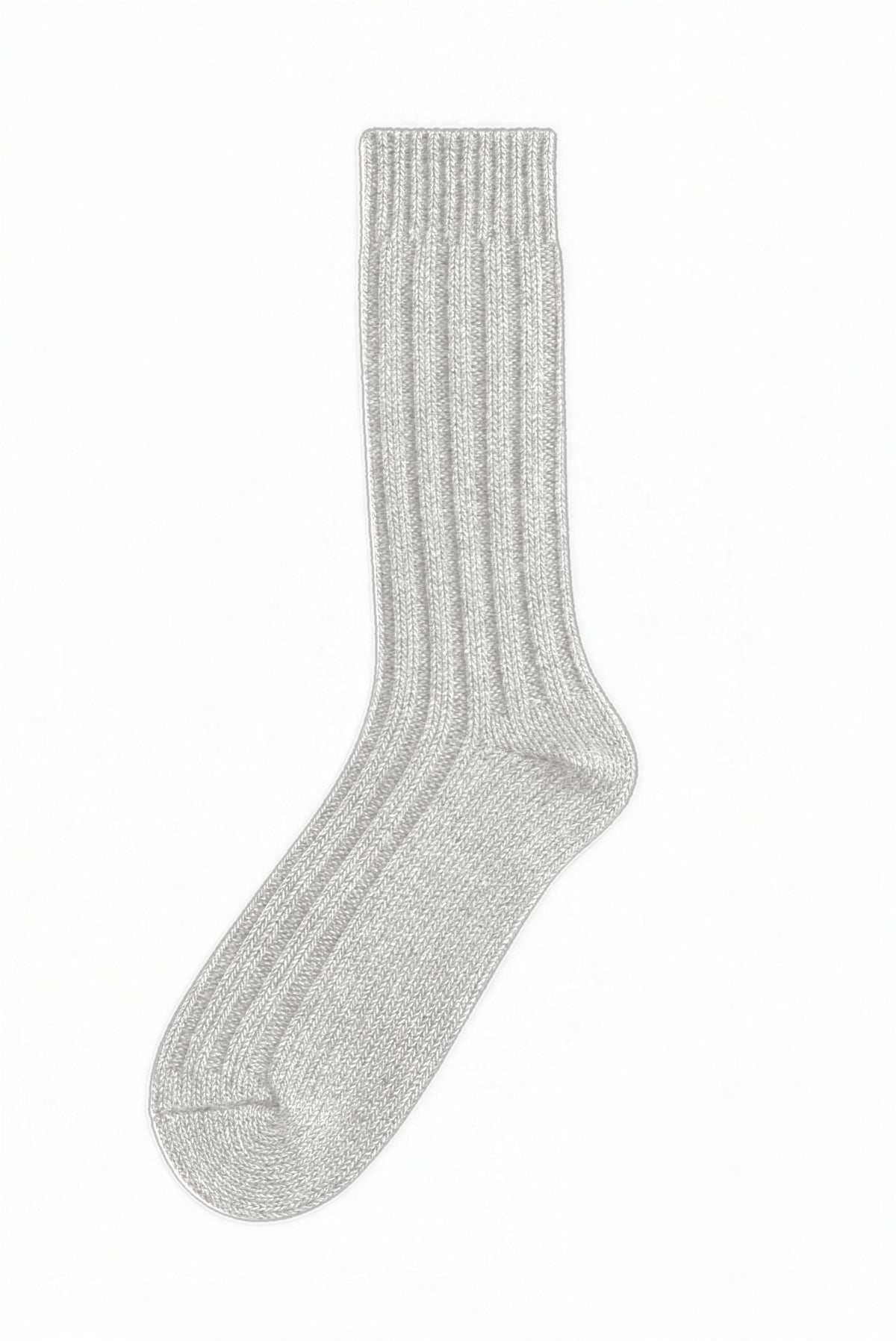 Light Grey men's wool socks, blank — no embroidery