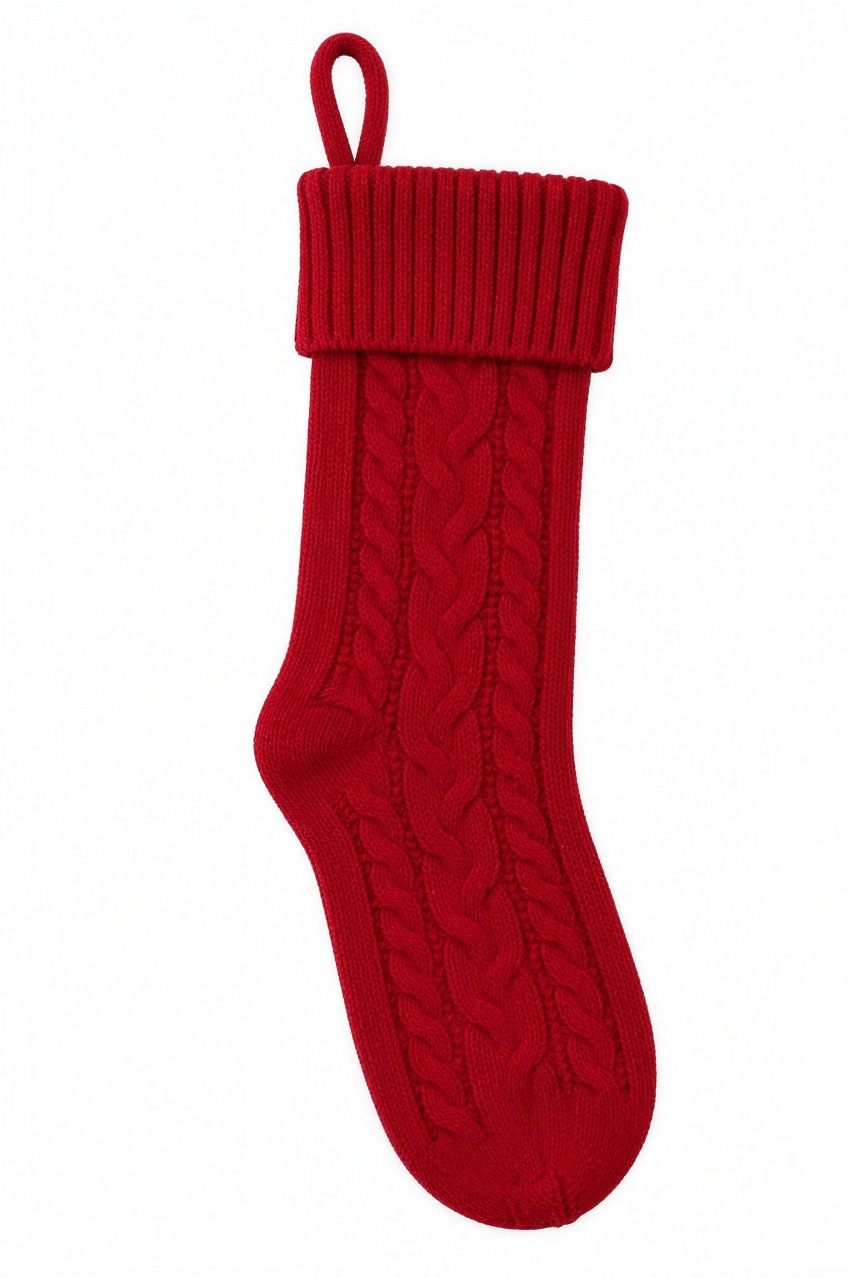 Red Christmas stockings, blank — no embroidery