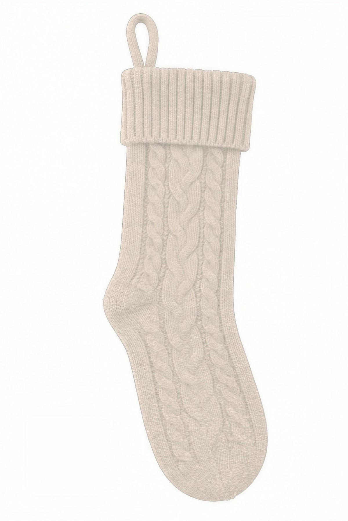 Beige Christmas stockings, blank — no embroidery
