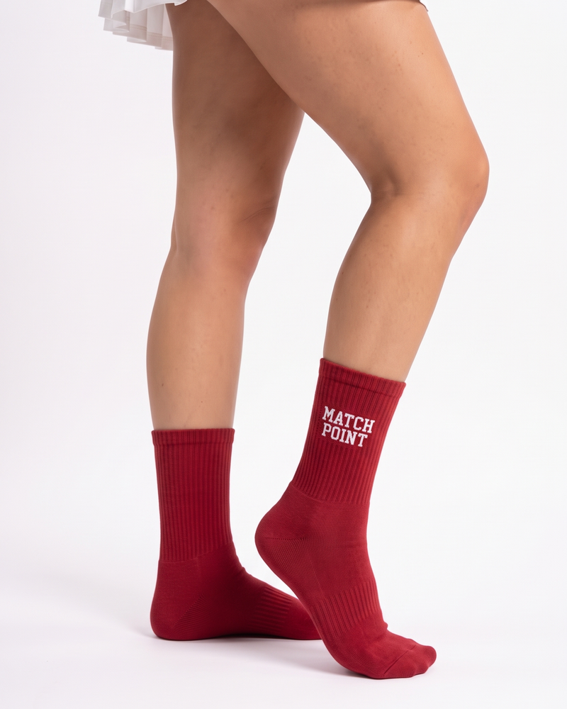 Wholesale Red Tennis Socks | Bulk Custom Embroidered Tennis Socks, 100+ Pairs