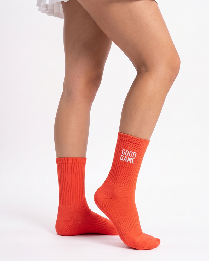 Orange Tennis Socks | Personalized Embroidered Tennis Socks for Women