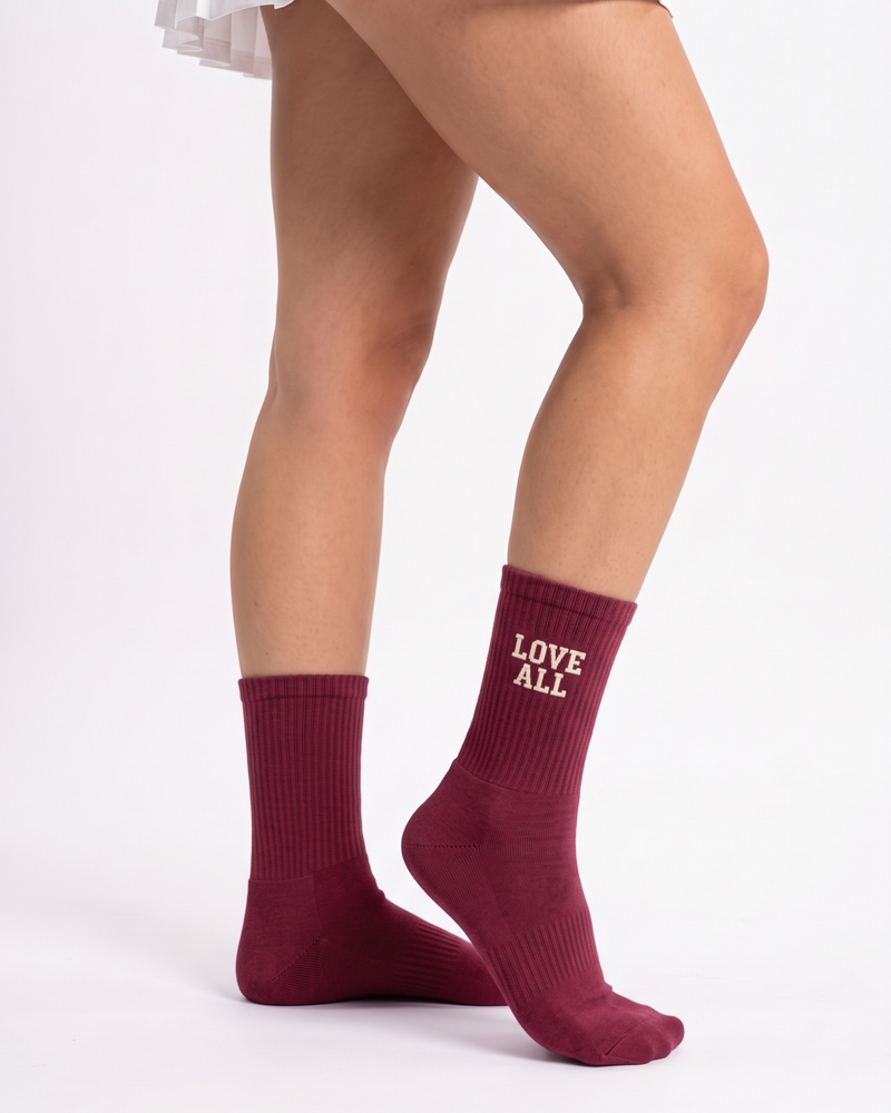 Wholesale Burgundy Tennis Socks | Bulk Custom Embroidered Tennis Socks, 100+ Pairs