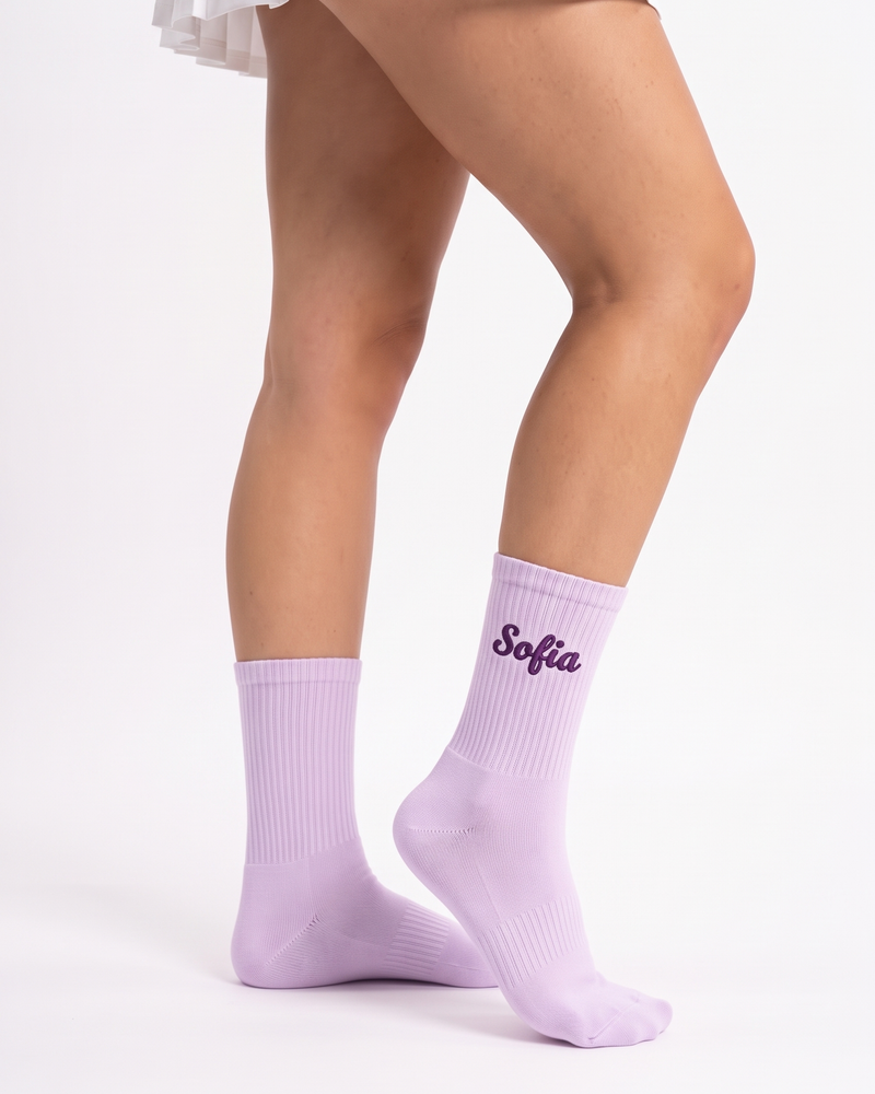 Lavender Tennis Socks | Personalized Embroidered Tennis Socks for Women