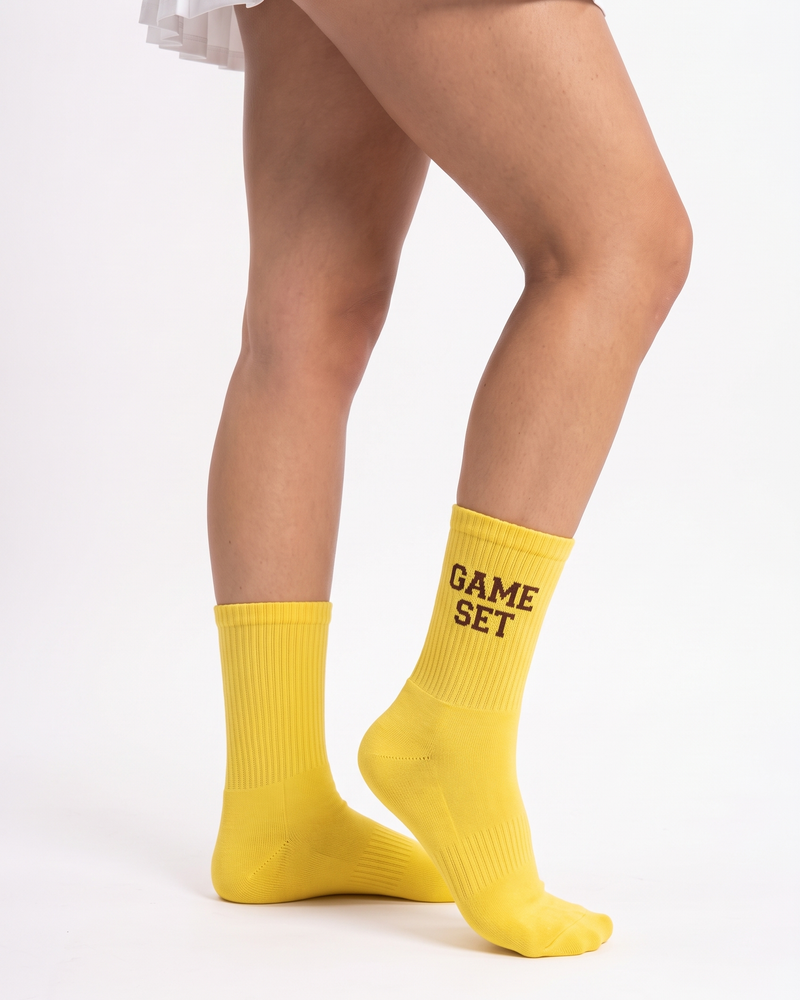 Wholesale Yellow Tennis Socks | Bulk Custom Embroidered Tennis Socks, 100+ Pairs