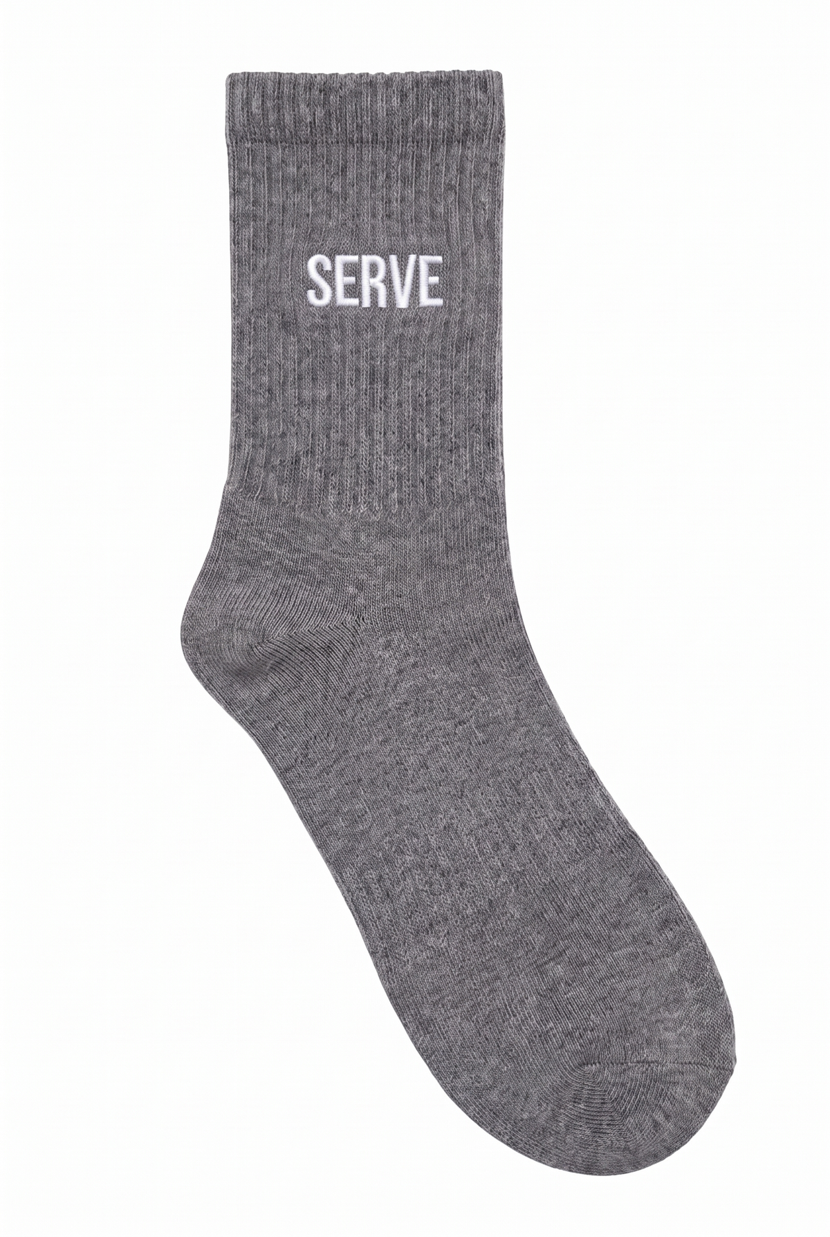 Grey tennis socks with custom embroidery on the cuff
