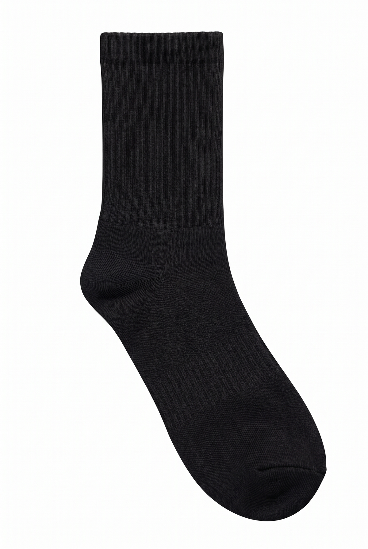 Black tennis socks, blank — no embroidery
