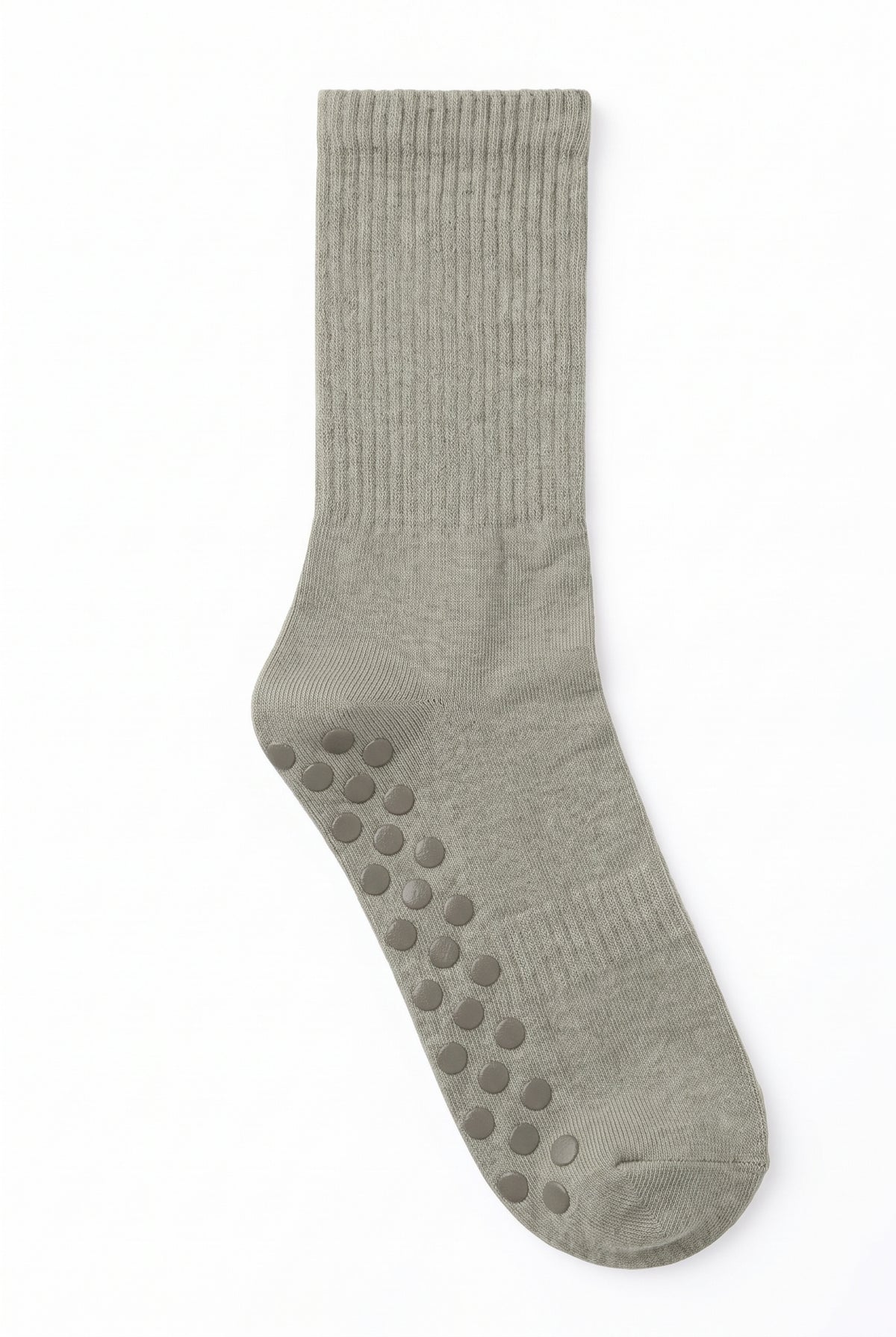 Khaki dot grip pilates socks, blank