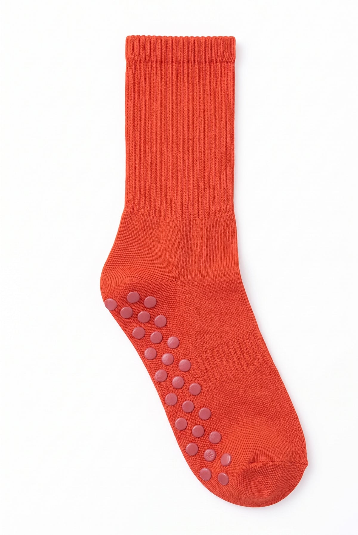 Orange dot grip pilates socks, blank — no embroidery