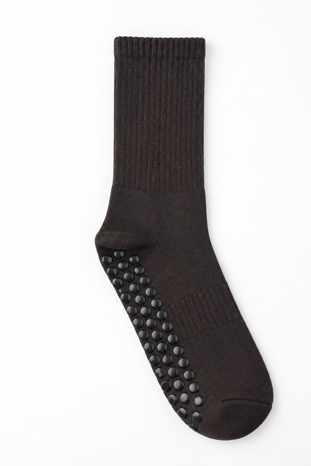 Brown dot grip pilates socks, blank