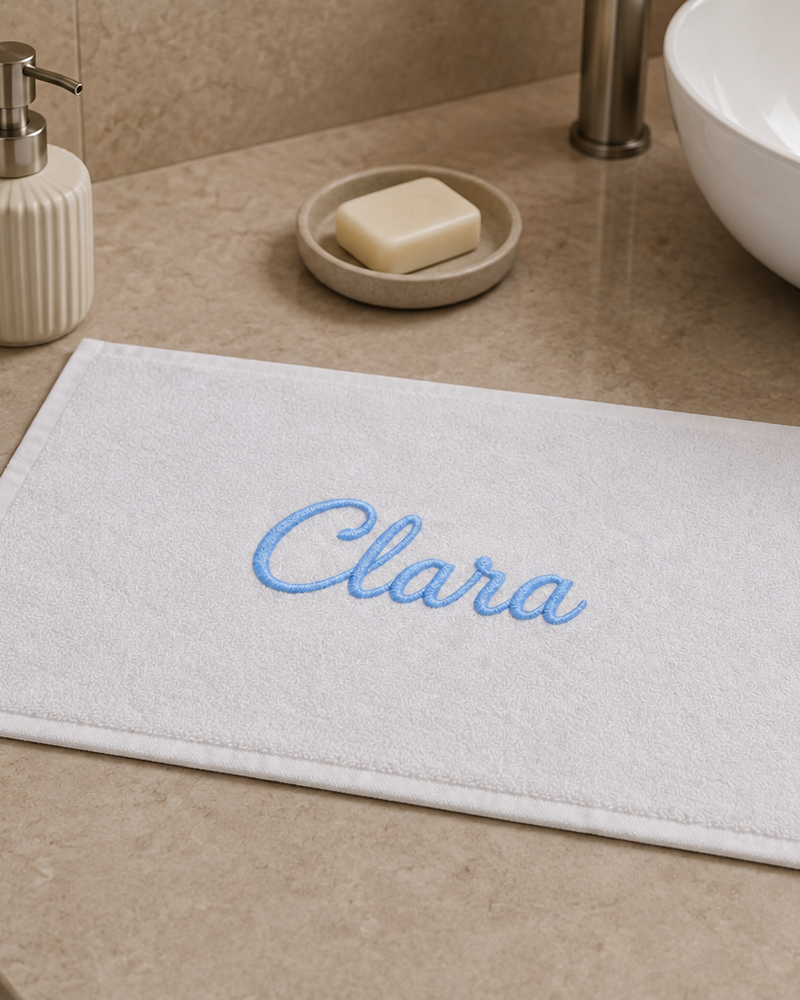 Wholesale Clara Embroidered Bamboo Hand Towel | Bulk Personalized Towels, 25+ Pieces