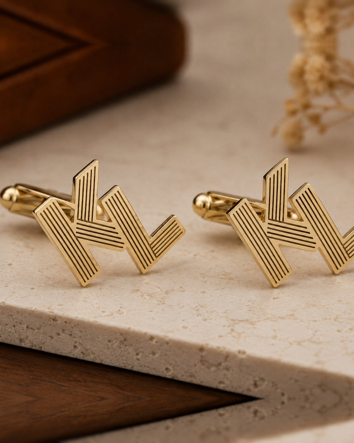 Interlocking Monogram Cufflinks | Personalized Two Initial Groom Gift