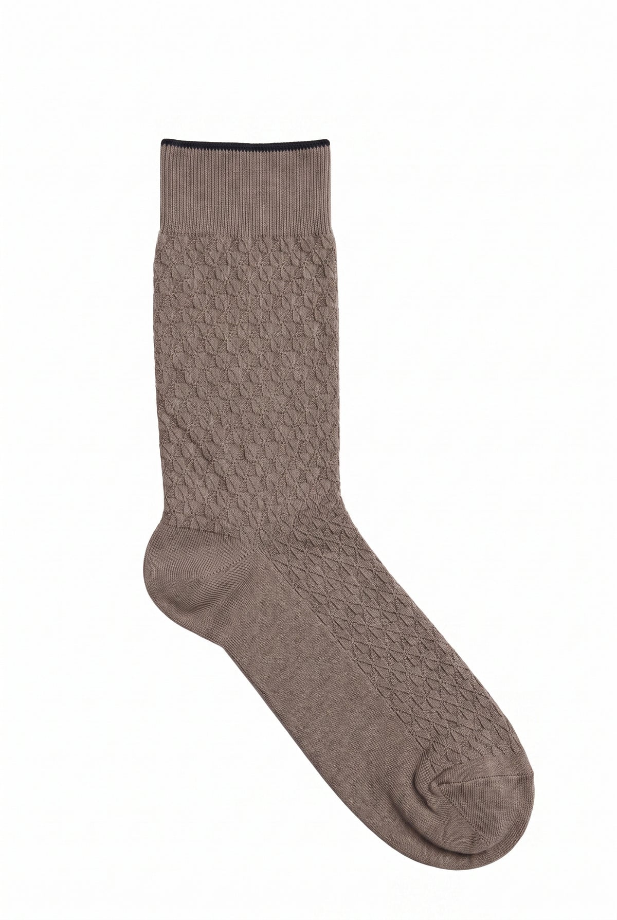 Taupe monogram dress socks, blank — no embroidery