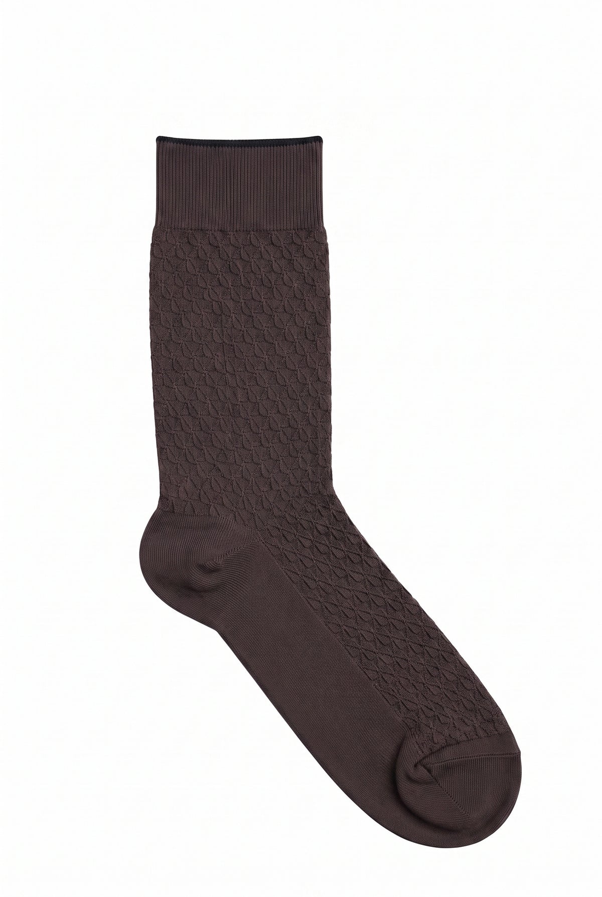Dark Brown monogram dress socks, blank — no embroidery