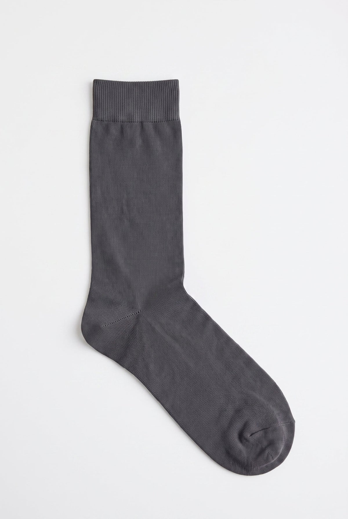 Charcoal personalized embroidered plain dress socks, flat product shot — made to order